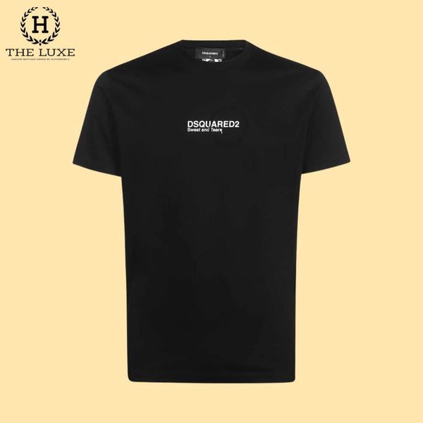 Áo T-shirt Dsquared2 đen hoạ tiết