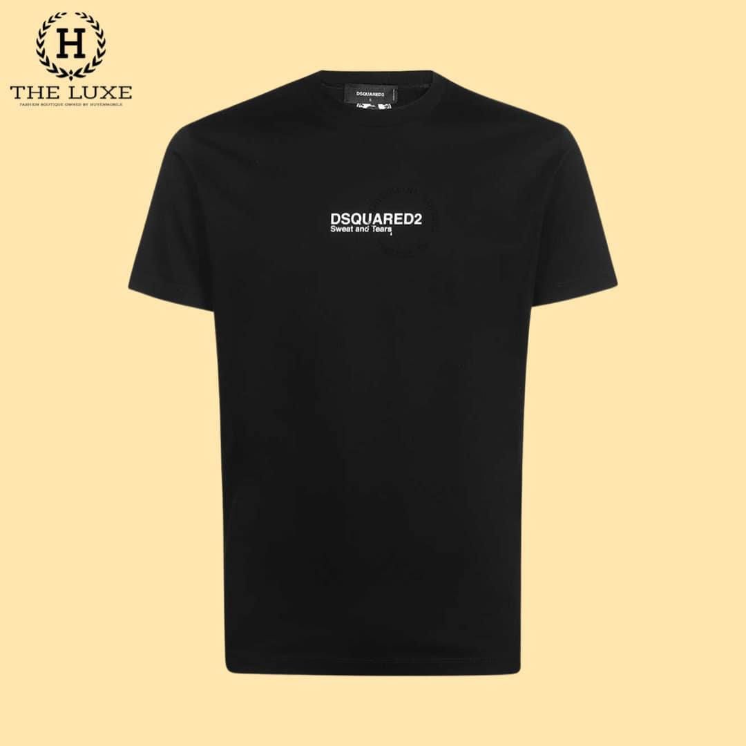 Áo T-shirt Dsquared2 đen hoạ tiết