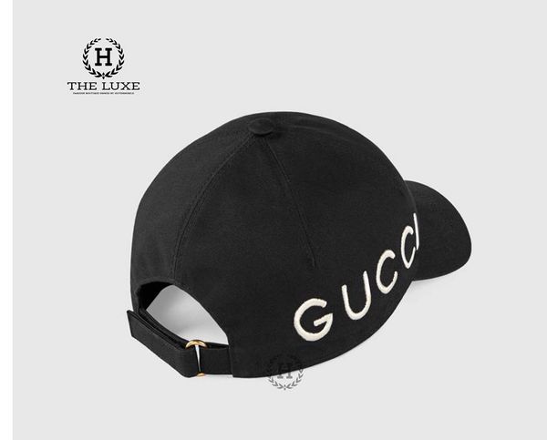 Mũ Gucci đen thêu Loved Gucci