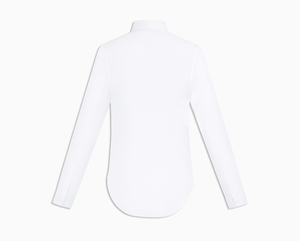 SHIRT WITH BLACK EMBROIDERY ON THE COLLAR, WHITE COTTON