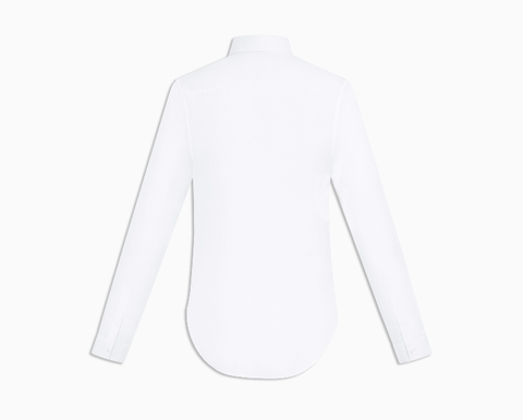  SHIRT WITH BLACK EMBROIDERY ON THE COLLAR, WHITE COTTON 