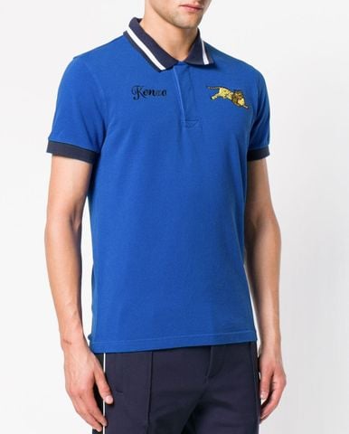  Polo Kenzo Xanh Coban Thêu Hổ Vàng 