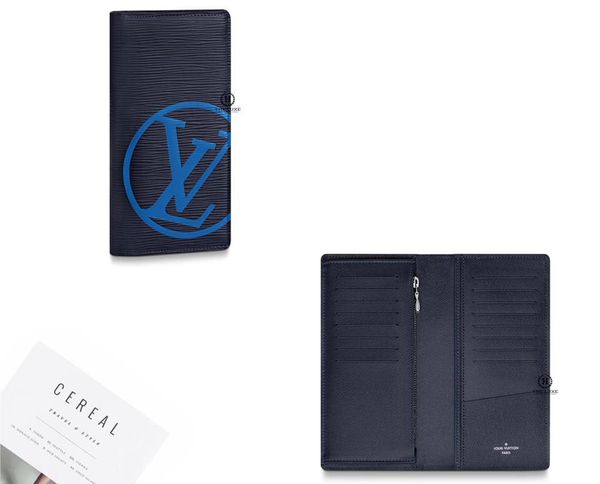 Ví Dài Louis Vuitton Brazza Epi Xanh Navy Chữ Lồng Vàng