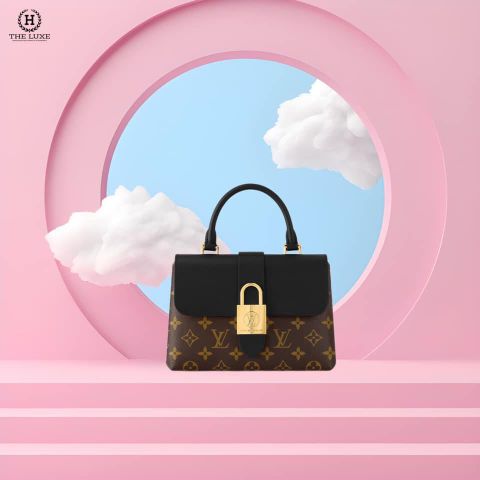  Túi nữ Louis Vuitton LOCKY BB đen vân mono vàng 