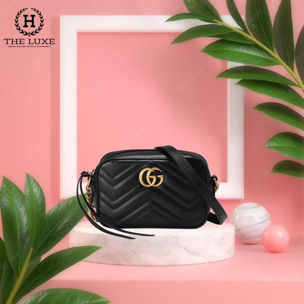 Túi nữ gucci  Marmont Matelasse ĐEN VÀ ĐỎ