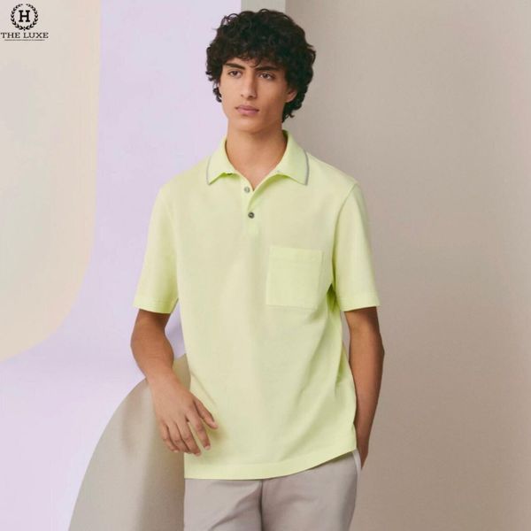 POLO HERMES XANH CỐM VÀ TÍM VIỀN CỔ