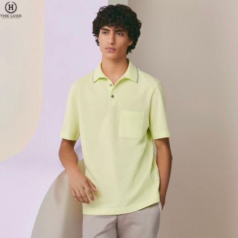  POLO HERMES XANH CỐM VÀ TÍM VIỀN CỔ 