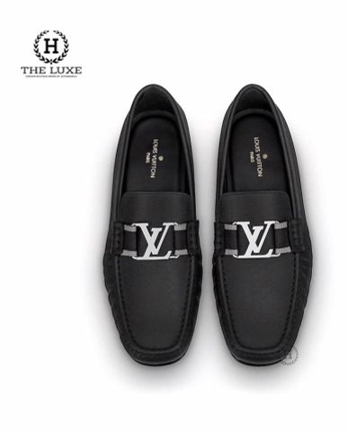  Loafer Louis Vuitton Montecarlo Taiga Đen Vạt Đen Ghi 