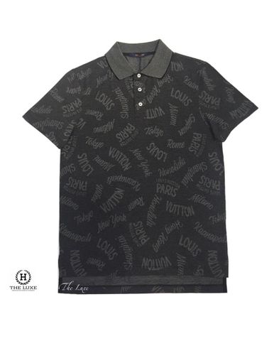  Polo Louis Vuitton đen chữ ghi 