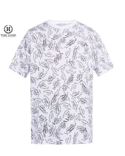 T-shirt Christian Dior trắng nhiều chữ