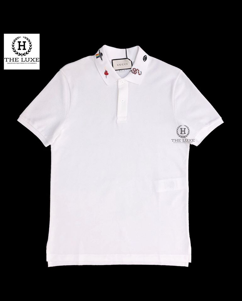 Polo Gucci Trắng Thêu Nhiều Họa Tiết – TheLuxe