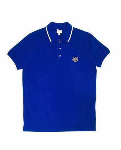  Polo Kenzo Xanh Coban Viền Trắng Tag Ngực 