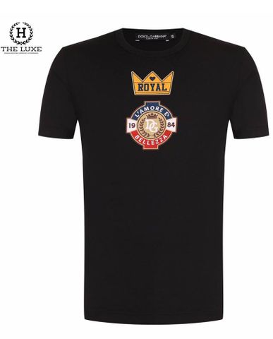  T-Shirt Dolce & Gabbana đen vương miện Royal 