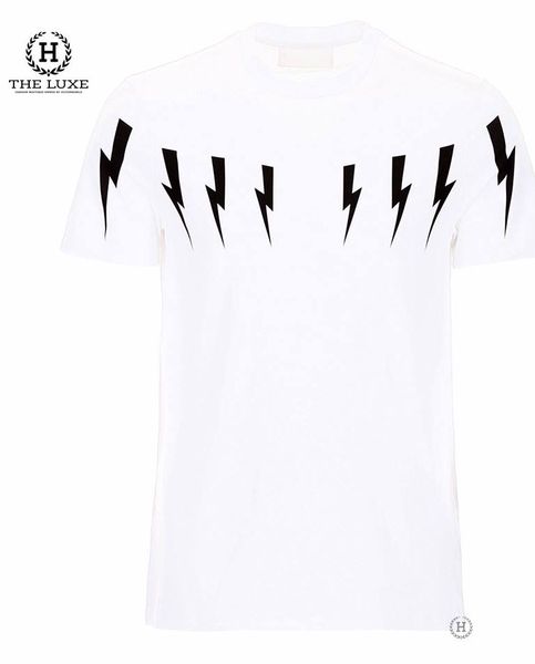 T-Shirt Neil Barret trắng chớp đen