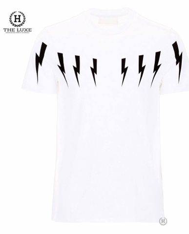  T-Shirt Neil Barret trắng chớp đen 