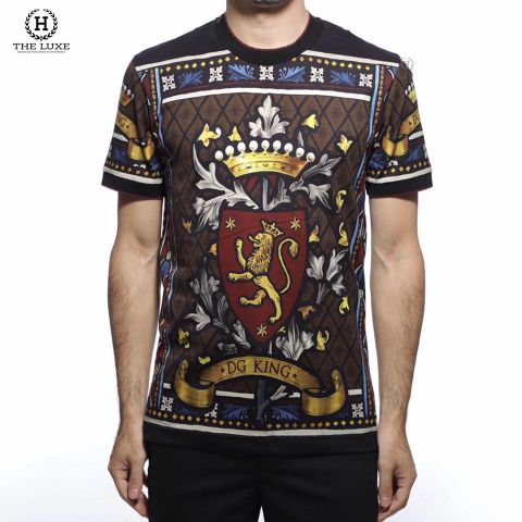  T-shirt Dolce & Gabbana Họa Tiết Sư Tử Vương Miệng 