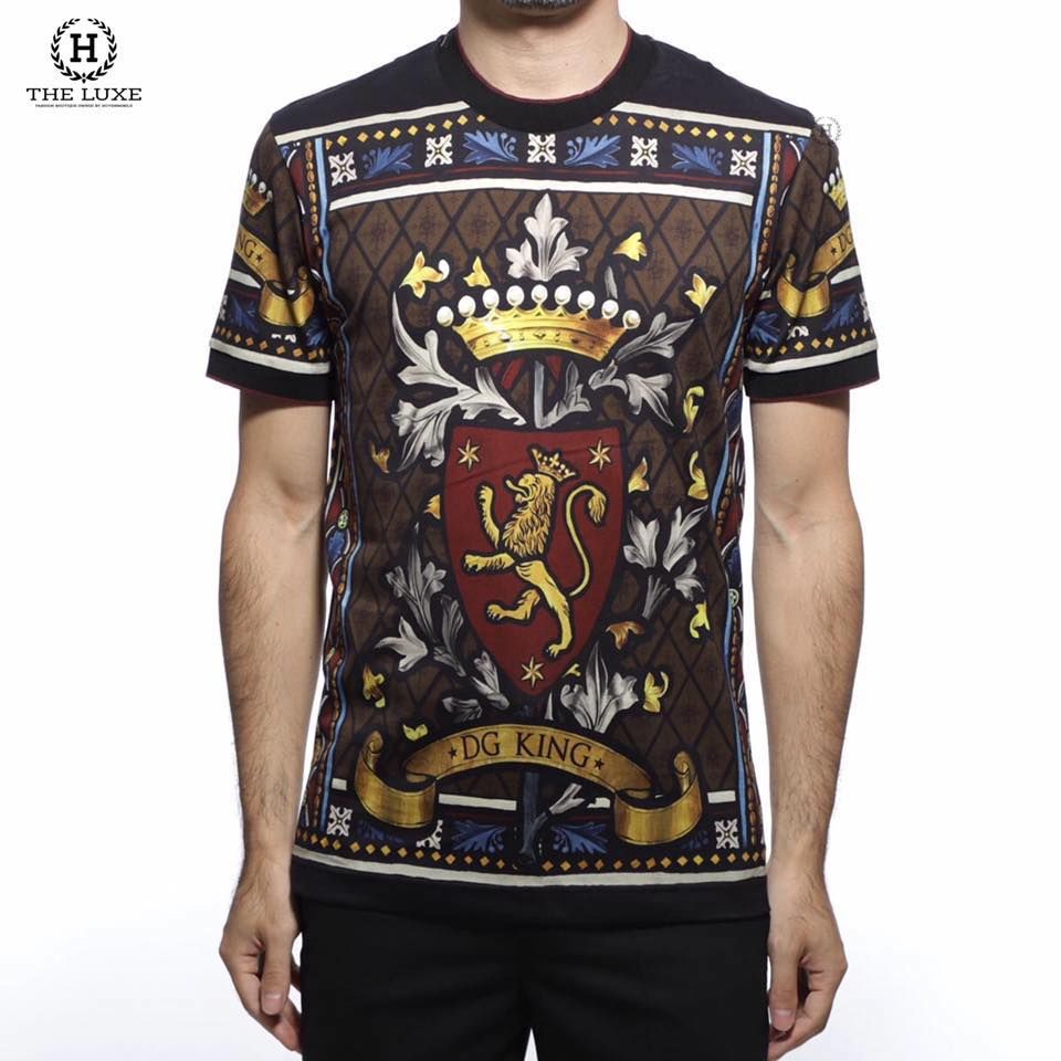 T-shirt Dolce & Gabbana Họa Tiết Sư Tử Vương Miệng