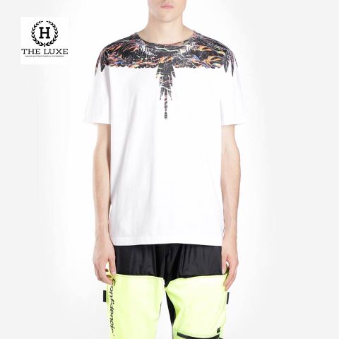  T-shirt Marcelo Burlon Trắng Cánh Chim Nhiều Màu 