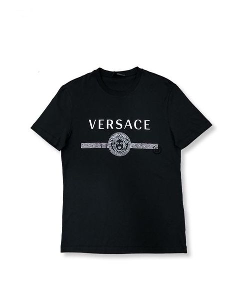 T-shirt Versace Đen Logo Chữ Ngực