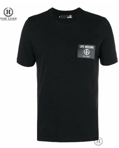  T-Shirt Moschino đen tag ngực 