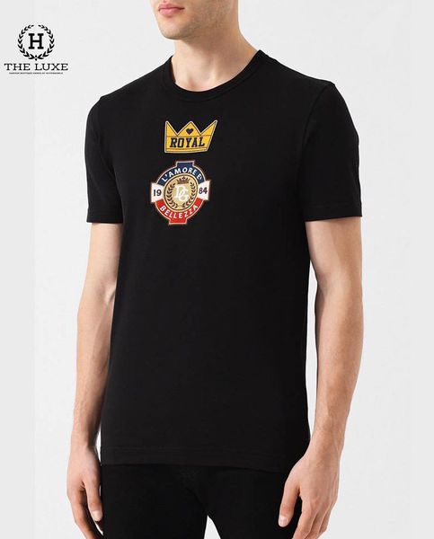 T-Shirt Dolce & Gabbana đen vương miện Royal