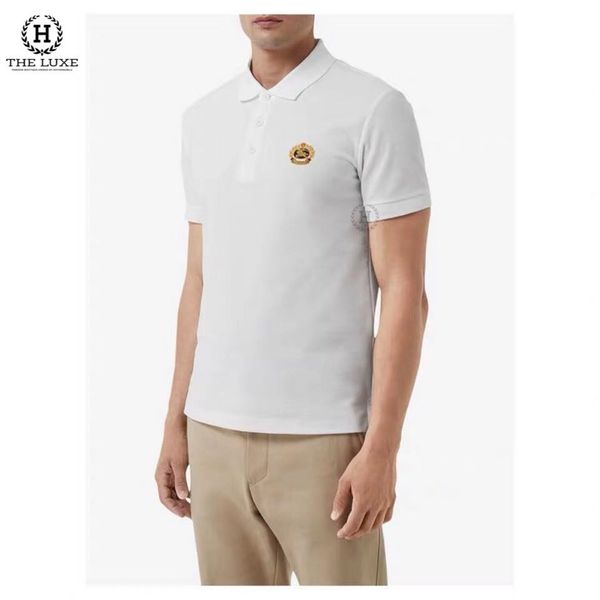 Polo Burberry trắng tag ngực bông lúa new season 2019