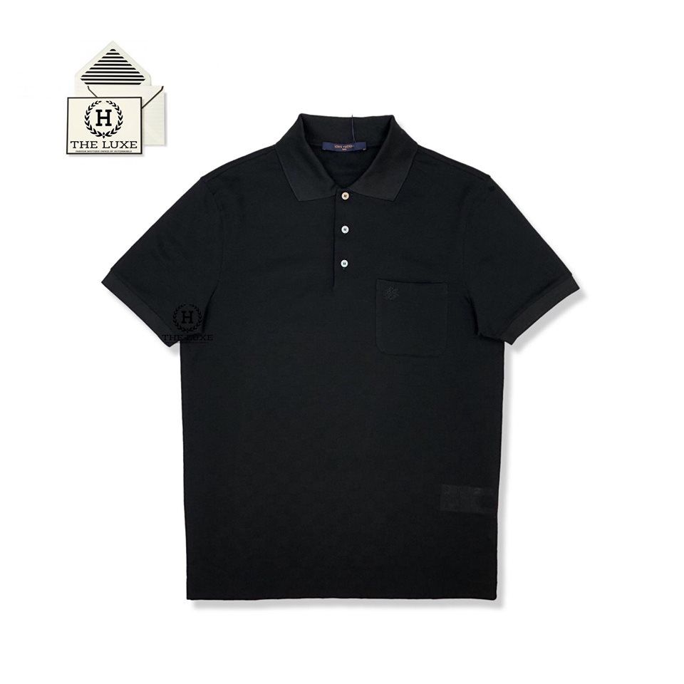 Polo LV Damier Ẩn Đen