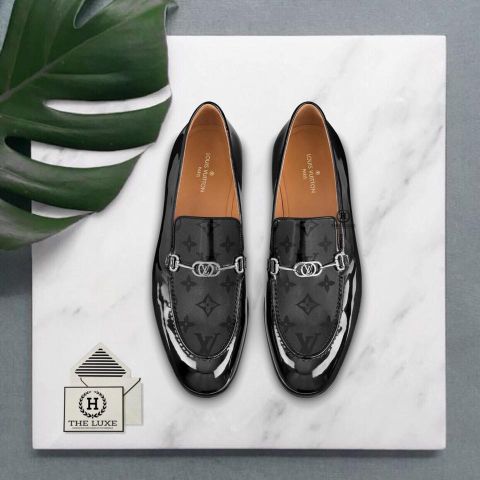  Loafer Louis Vuitton Club Đen Bóng Mono Ẩn 