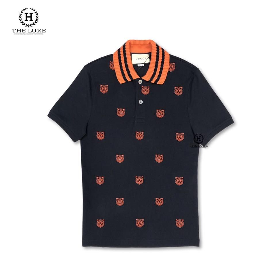 Polo Gucci Xanh Navy Nhiều Hổ Cam