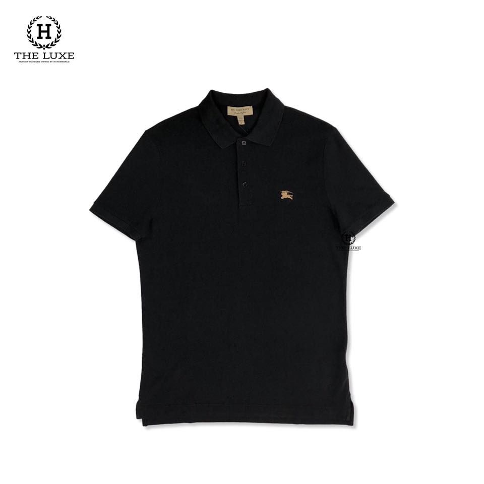 Polo Burberry Đen Tag Ngựa Săt Vàng