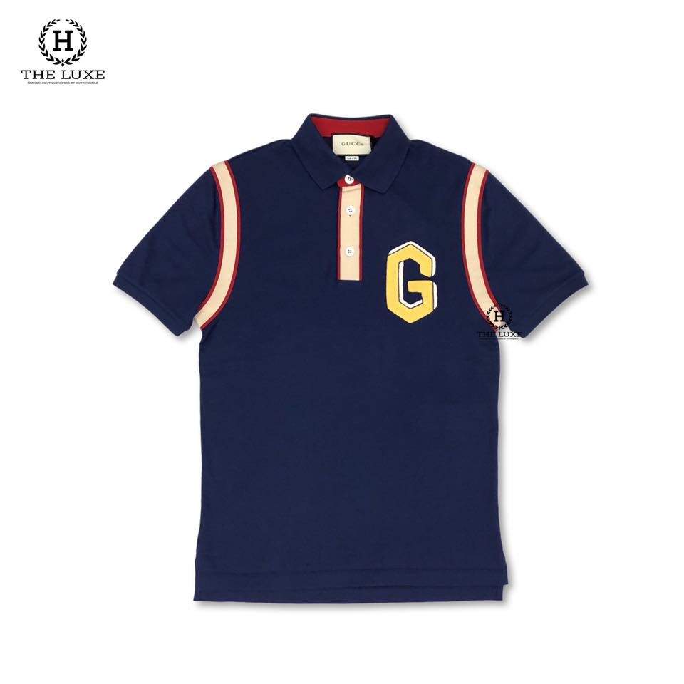 Polo Gucci Xanh Navy Chữ Ngực