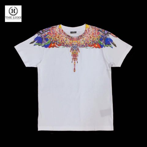  T-shirt Marcelo Burlon Trắng Đen Cánh Chim Nhiều Màu 