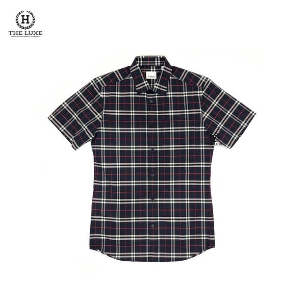 Sơ Mi Burberry Navy Kẻ Đỏ