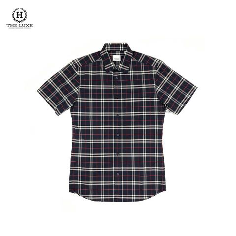  Sơ Mi Burberry Navy Kẻ Đỏ 