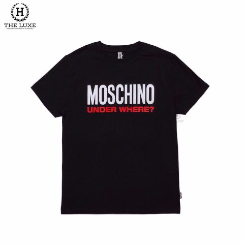  T-shirt Moschino Đen Chữ Under Where 