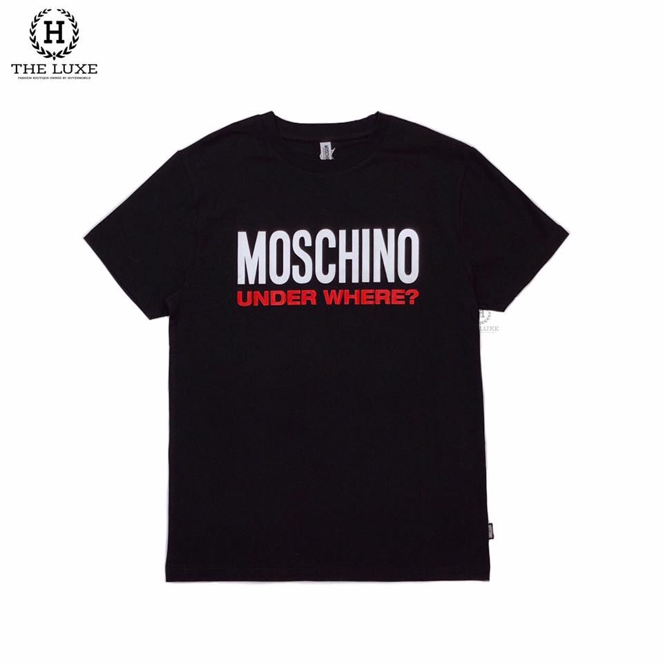 T-shirt Moschino Đen Chữ Under Where