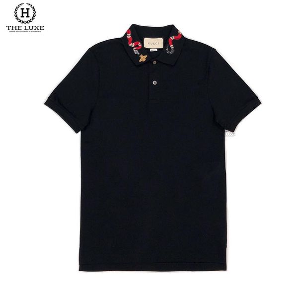 Polo Gucci Đen Cổ Rắn