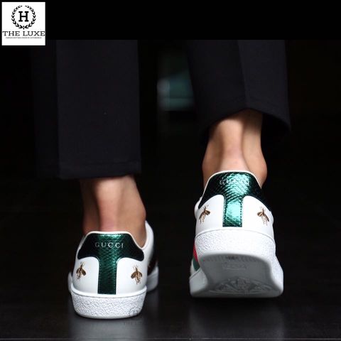  Sneaker Gucci Trắng Vạt Cờ Bee Star 