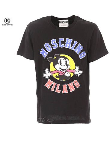  T-Shirt Moschino đen hình Mickey 