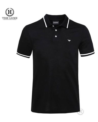  Polo Emporio Armani đen tag ngực 