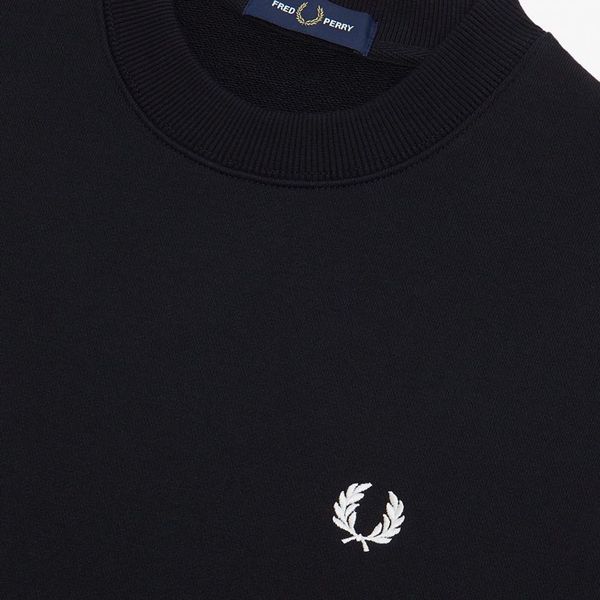 Áo Nỉ Fred Perry Đen Thêu Tag Ngực