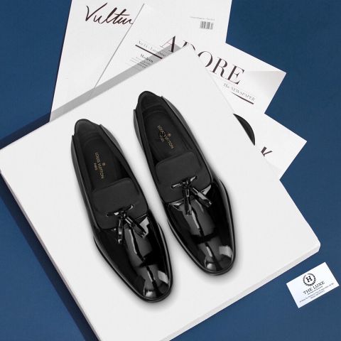  Loafer LV Tasseled Patent Đen 