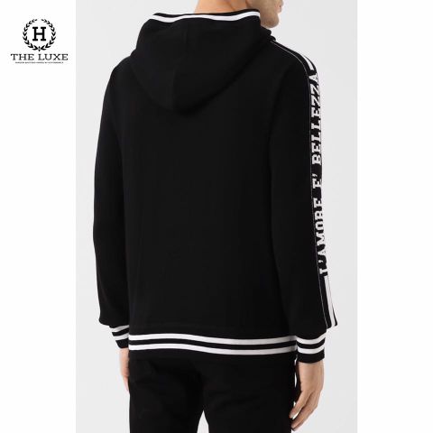  Hoodies Dolce & Gabbana Đen Chữ Viền Tay 