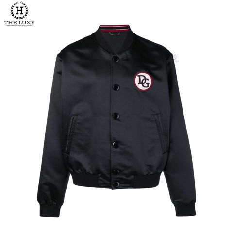  Áo Khoác Bomber Dolce Lụa Đen Tag Ngực 