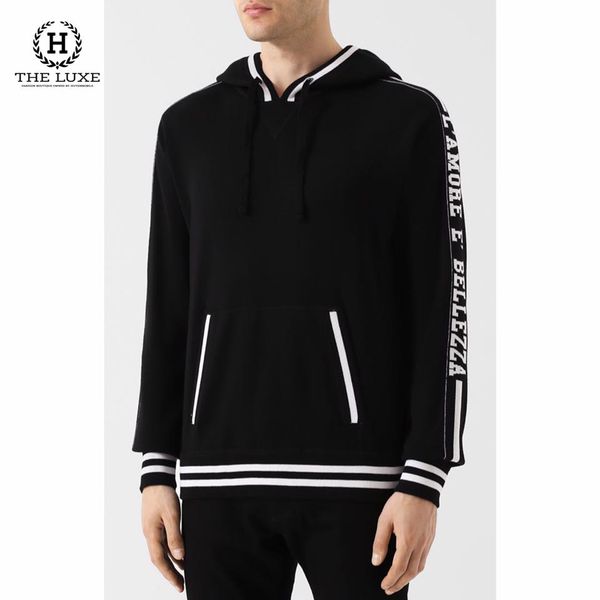 Hoodies Dolce & Gabbana Đen Chữ Viền Tay