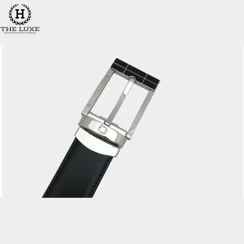  Belt Montblanc Đen Khóa Đen Bạc 