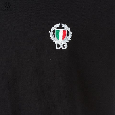  T-shirt Dolce & Gabbana Đen Tag Ngực Bông Lúa 