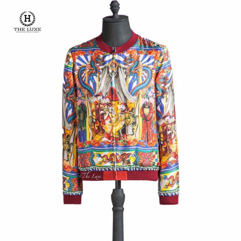  Áo Khoác Bomber Jacket Dolce & Gabbna Hoạ Tiết Cung Đình 