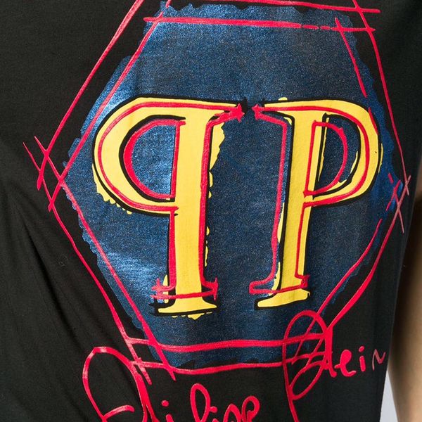 T-shirt Philipp Plein Statement Logo Đen