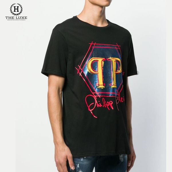 T-shirt Philipp Plein Statement Logo Đen